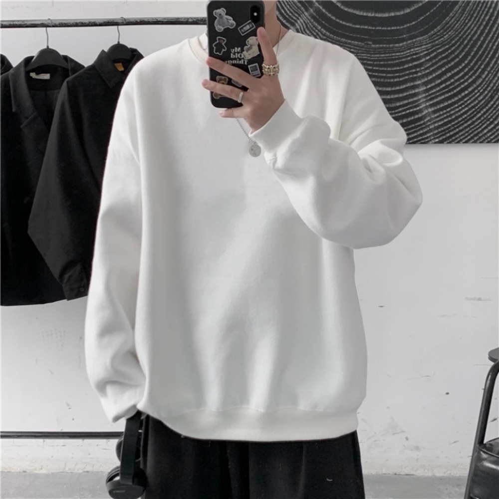 Men basic long sleeve round neck sweatshirt